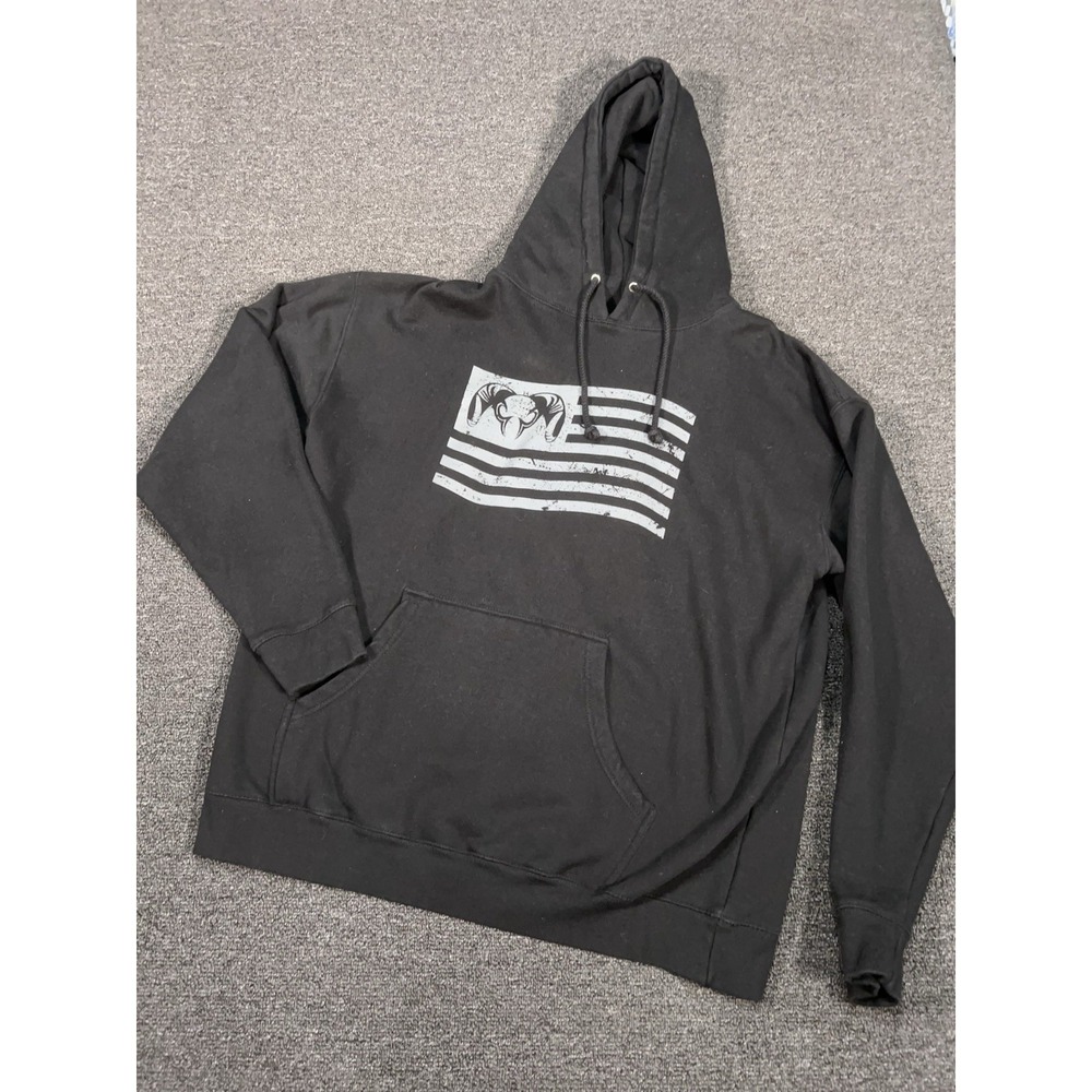 Kuiu Hoodie Mens XL Black American Flag USA Logo Fleece Pullover Sweatshirt